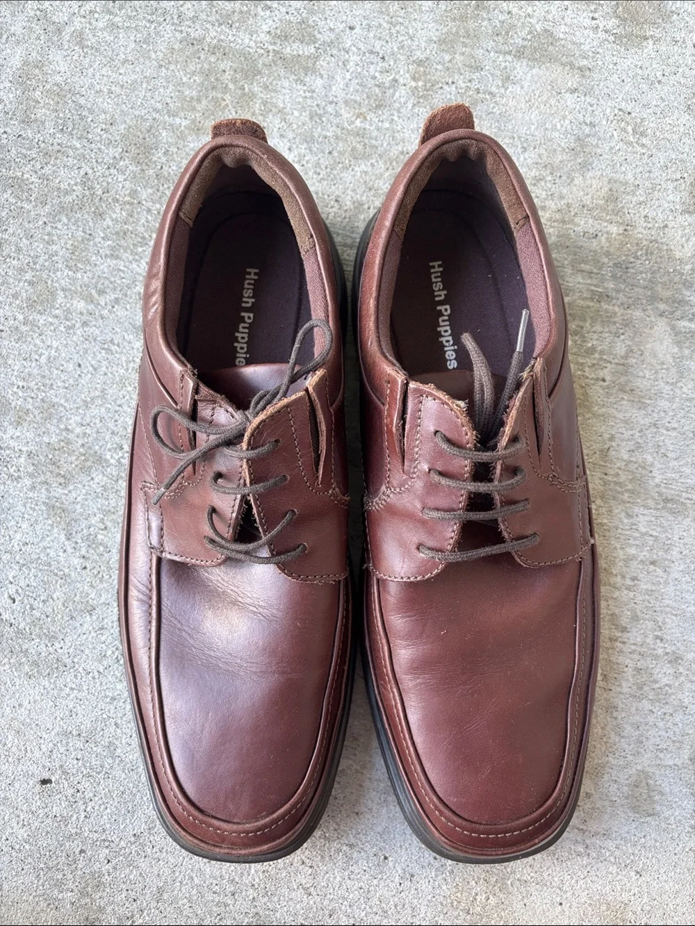 Hush Puppies Men's Dark Brown Leather Lace-Up Derby
